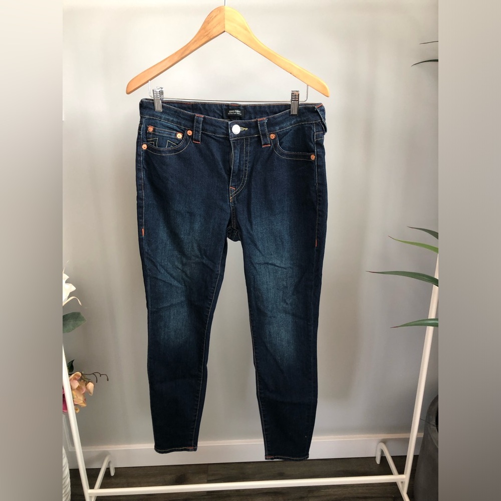 True Religion Indigo Skinny Jeans with Copper Accents
